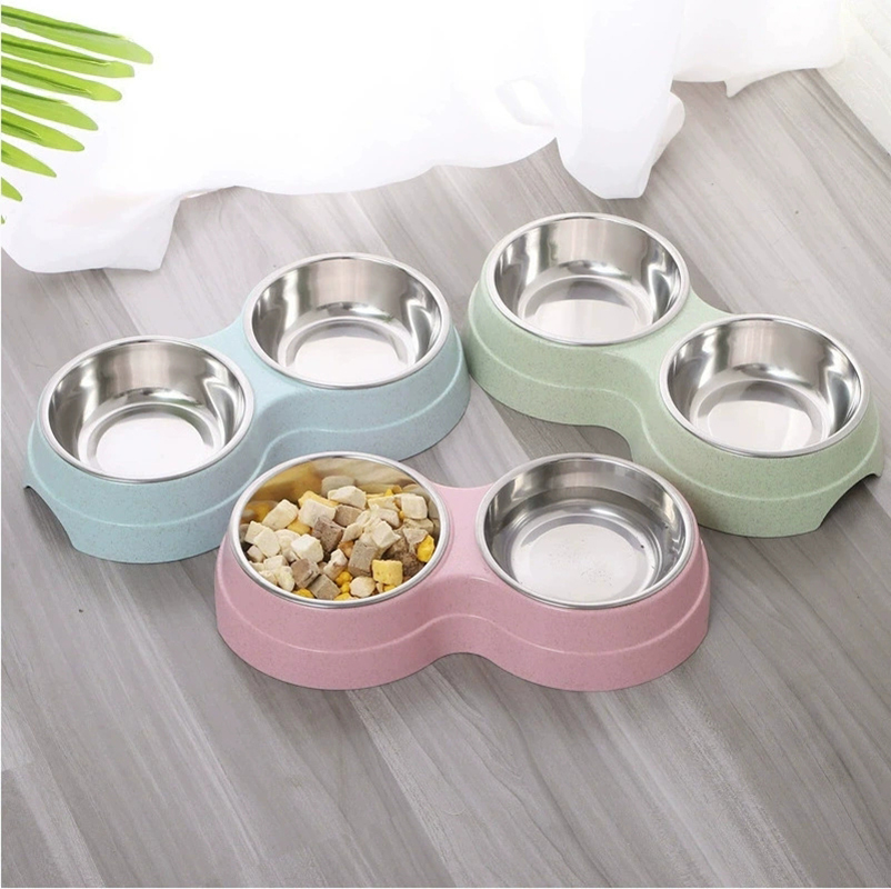 Royal Canin Food Medium - وعاء طعام مزدوج للكلاب من الفولاذ