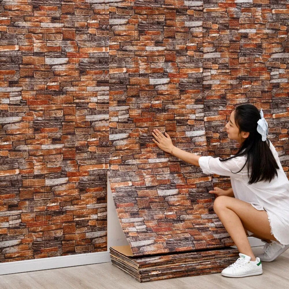 ثلاثية الأبعاد الطوب نمط لوحات - مراجعة Pvc Panel Background وسعره